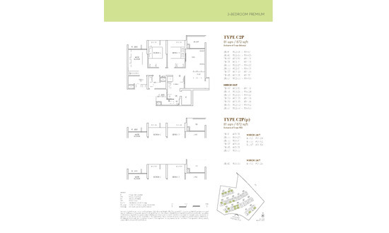 晶莹轩 (Aurelle of Tampines) Floor Plan 3 Bedroom Premiumm C2P