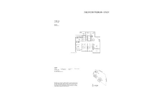 Bloomsbury Residences Floor Plan 3 Bedroom + Study Premium C4