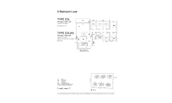 嘉乐轩 (Emerald of Katong) Floor Plan 5 Bedroom Luxury E3L
