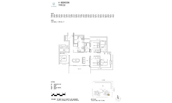 顶林佳苑 (Hillhaven) Floor Plan 4 Bedroom D2
