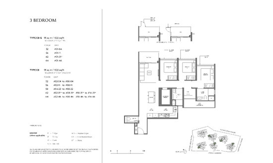 悦府伦庭 (Lentor Mansion) Floor Plan 3 Bedroom C8