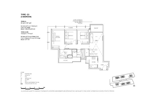 双悦园 (The Continuum) Floor Plan 3 Bedroom C3