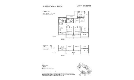 罗奥湾 (The Robertson Opus) Floor Plan 3 Bedroom + Flexi C1-S