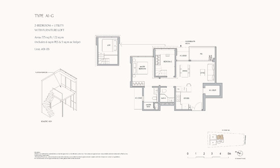 The Shorefront Floor Plan 2 Bedroom + Utility + Loft A1-G