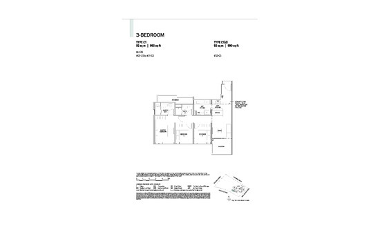 誉岭峰 (Union Square Residences) Floor Plan 3 Bedroom C1